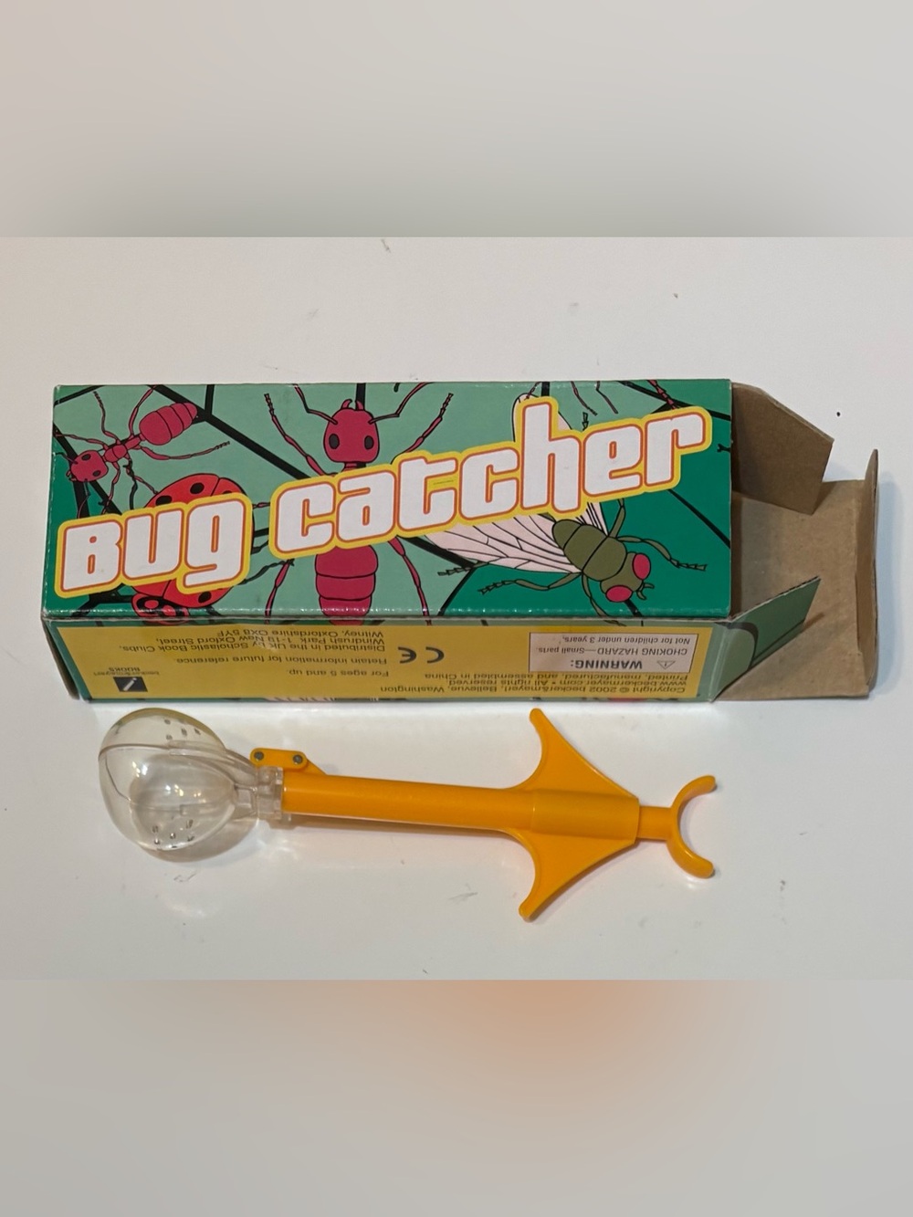 Vintage 2002 Bug Catcher Toy & Box, Plastic Body, Clear Viewing Dome With Holes